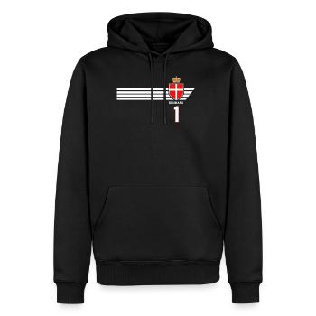 Denmark Football Danish Coat of Arms Flag Dynamite - Men’s Premium Organic Hoodie - black - Front - Nico (187cm)