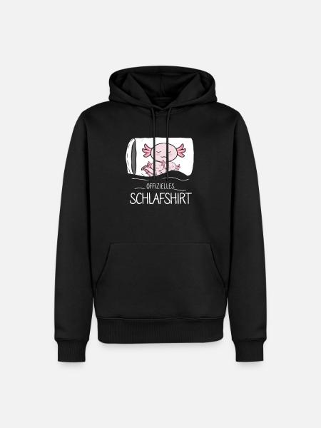 Official Sleeping Shirt Axolotl - Men’s Premium Organic Hoodie - black