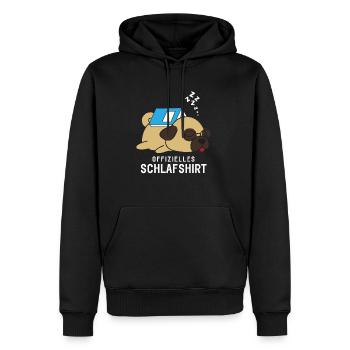 Chemise de couchage officielle Pyjamas Pug Dog Book - Sweat à capuche Premium bio Homme - noir - Devant - Nico (187cm)