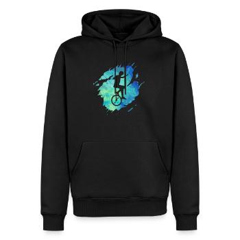 Einrad - Männer Premium Bio Hoodie - Schwarz - Vorne - Nico (187cm)