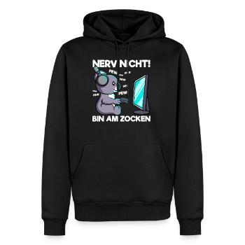 Nerv nicht bin am Zocken Gaming Koala - Männer Premium Bio Hoodie - Schwarz - Vorne - Nico (187cm)