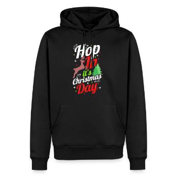 Hop In It Est Le jour de Noël Des rennes Noël - Sweat à capuche Premium bio Homme - noir - Devant - Nico (187cm)