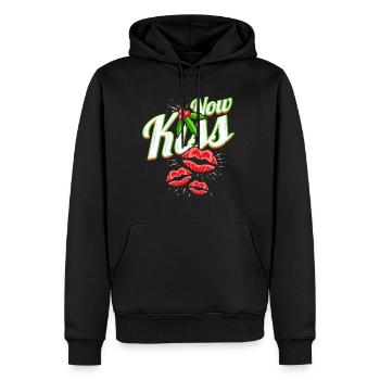 Now Kiss Mistletoe For A Merry Christmas - Männer Premium Bio Hoodie - Schwarz - Vorne - Nico (187cm)