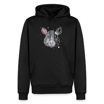 Ratte Polygon - Männer Premium Bio Hoodie - Schwarz - Vorne - Nico (187cm)
