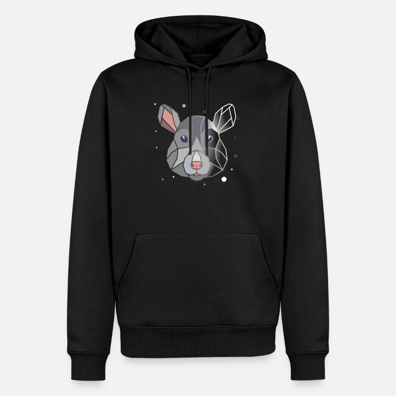 Ratte Polygon - Männer Premium Bio Hoodie - Schwarz