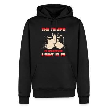 Schlagzeuger Geschenk Drummer Spruch Schlagzeug - Männer Premium Bio Hoodie - Schwarz - Vorne - Nico (187cm)
