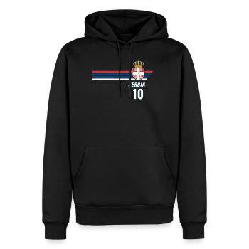 Serbie Srbija Patriotism Football Fan Jersey - Sweat à capuche Premium bio Homme - noir - Devant - Nico (187cm)
