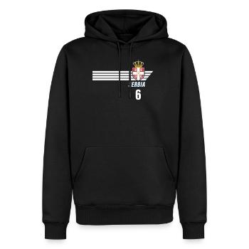 Serbie Srbija Patriotism Football Fan Jersey - Sweat à capuche Premium bio Homme - noir - Devant - Nico (187cm)