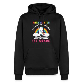 Licorne de maternelle terminée avec succès - Sweat à capuche Premium bio Homme - noir - Devant - Nico (187cm)