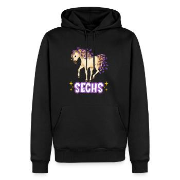 6. Geburtstag Pferde Mädchen Geburtstagsshirt 6 Ja - Männer Premium Bio Hoodie - Schwarz - Vorne - Nico (187cm)