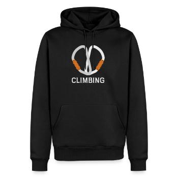 Klettern Bergsteigen Bergsteiger Alpin Karabiner - Männer Premium Bio Hoodie - Schwarz - Vorne - Nico (187cm)