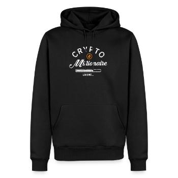 Crypto Millionaire Loading - Männer Premium Bio Hoodie - Schwarz - Vorne - Nico (187cm)