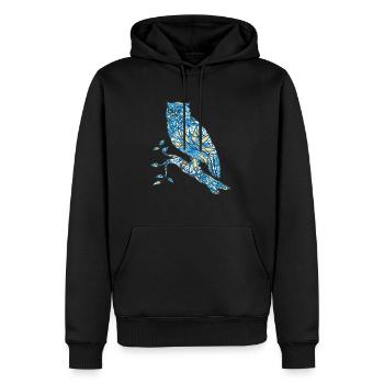Mandala Eule Geometrie Muster - Männer Premium Bio Hoodie - Schwarz - Vorne - Nico (187cm)