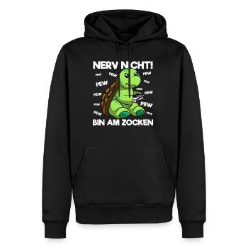 Nerve not to gamble Gaming Turtle - Men’s Premium Organic Hoodie - black - Front - Nico (187cm)