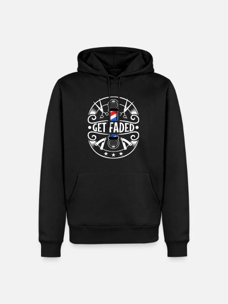 Get Faded Barber - Men’s Premium Organic Hoodie - black