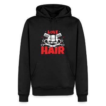 Love Is In The Hair - Männer Premium Bio Hoodie - Schwarz - Vorne - Nico (187cm)
