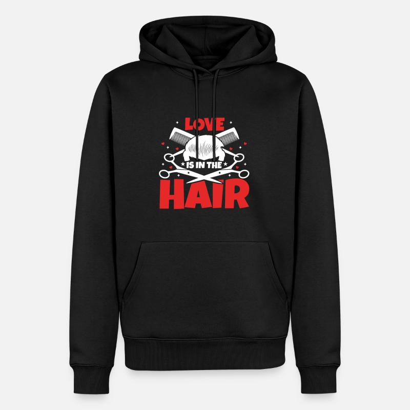 L’amour est dans les cheveux - Sweat à capuche Premium bio Homme - noir