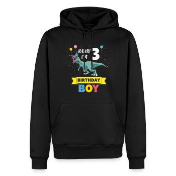 Kids 3 Year Old Shirt 3rd Birthday Boy T Rex - Männer Premium Bio Hoodie - Schwarz - Vorne - Nico (187cm)