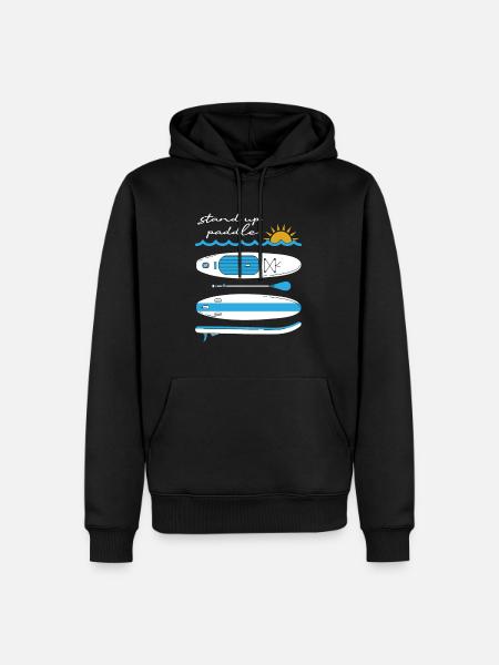 Stand Up Paddling - Männer Premium Bio Hoodie - Schwarz