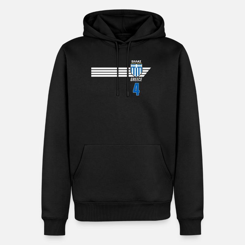 Grèce Hellas Grèce Football grec - Sweat à capuche Premium bio Homme - noir