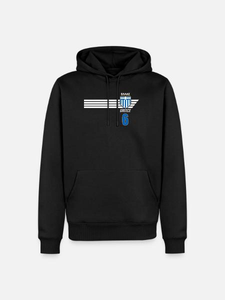 Grèce Hellas Grèce Football grec - Sweat à capuche Premium bio Homme - noir