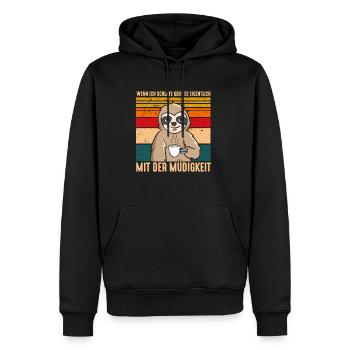 Wenn Ich Schlafe Geht Es Mit Der Müdigkeit - Männer Premium Bio Hoodie - Schwarz - Vorne - Nico (187cm)