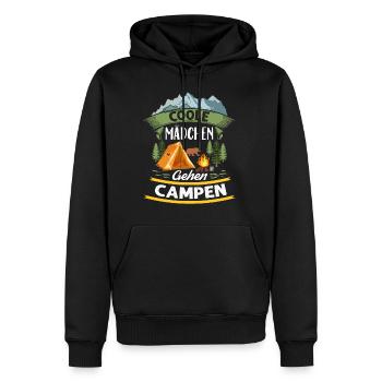 Coole Mädchen Gehen Campen Camper Zelten Camping - Männer Premium Bio Hoodie - Schwarz - Vorne - Nico (187cm)