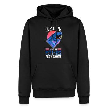 Posez-moi des questions sur mon trex - Sweat à capuche Premium bio Homme - noir - Devant - Nico (187cm)
