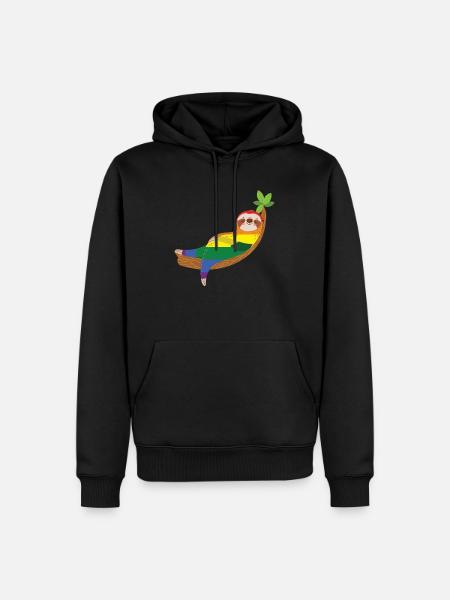 Pride Faultier - Männer Premium Bio Hoodie - Schwarz
