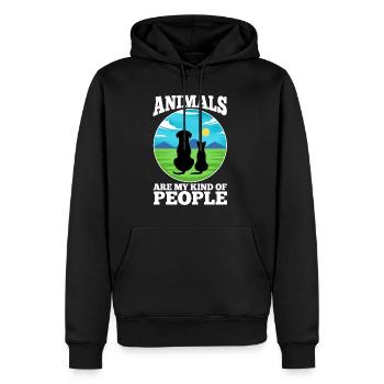 Les animaux sont mon genre de personnes - Sweat à capuche Premium bio Homme - noir - Devant - Nico (187cm)