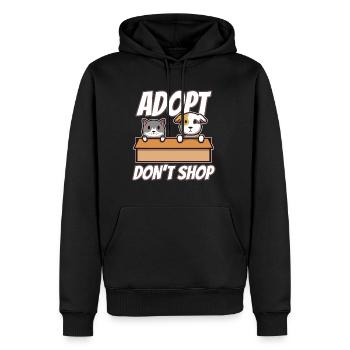 Adoptez ne magasinez pas - Sweat à capuche Premium bio Homme - noir - Devant - Nico (187cm)