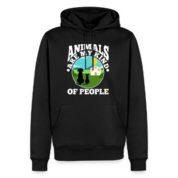 Les animaux sont mon genre de personnes - Sweat à capuche Premium bio Homme - noir - Devant - Nico (187cm)