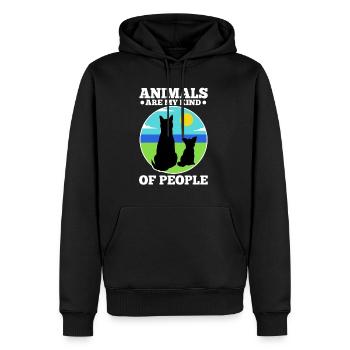 Les animaux sont mon genre de personnes - Sweat à capuche Premium bio Homme - noir - Devant - Nico (187cm)