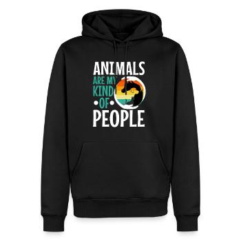 Les animaux sont mon genre de personnes - Sweat à capuche Premium bio Homme - noir - Devant - Nico (187cm)