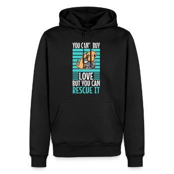 Vous ne pouvez pas acheter de l’amour mais vous pouvez le sauver - Sweat à capuche Premium bio Homme - noir - Devant - Nico (187cm)