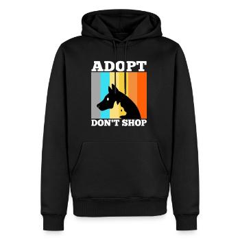 Adoptez ne magasinez pas - Sweat à capuche Premium bio Homme - noir - Devant - Nico (187cm)