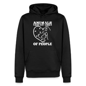 Les animaux sont mon genre de personnes - Sweat à capuche Premium bio Homme - noir - Devant - Nico (187cm)
