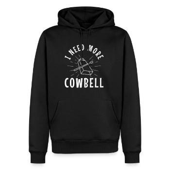 J’ai besoin de plus de Cowbell - Sweat à capuche Premium bio Homme - noir - Devant - Nico (187cm)