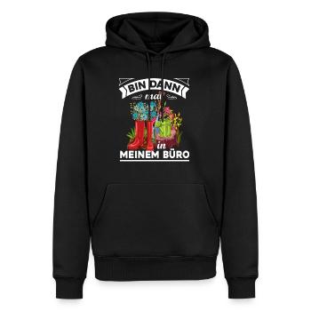 Bin Dann Mal In Meinem Büro Gartenarbeit Gärtner G - Männer Premium Bio Hoodie - Schwarz - Vorne - Nico (187cm)