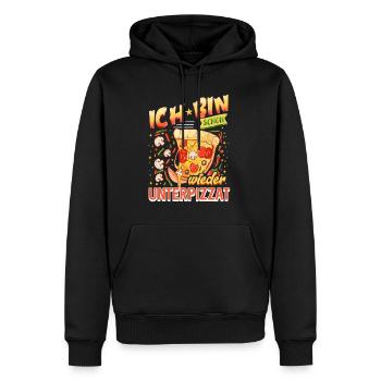 Ich Bin Schon Wieder Total Unterpizzat Pizza - Männer Premium Bio Hoodie - Schwarz - Vorne - Nico (187cm)