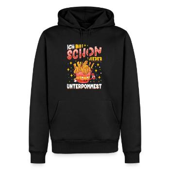 Ich Bin Schon Wieder Total Unterpommest Fritten Po - Männer Premium Bio Hoodie - Schwarz - Vorne - Nico (187cm)