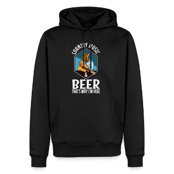Country music and beer thats why im here - Männer Premium Bio Hoodie - Schwarz - Vorne - Nico (187cm)