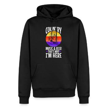 Country music and beer thats why im here - Männer Premium Bio Hoodie - Schwarz - Vorne - Nico (187cm)