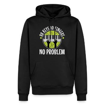88 keys 10 fingers no problem - Männer Premium Bio Hoodie - Schwarz - Vorne - Nico (187cm)