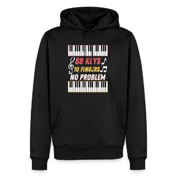 88 keys 10 fingers no problem - Männer Premium Bio Hoodie - Schwarz - Vorne - Nico (187cm)