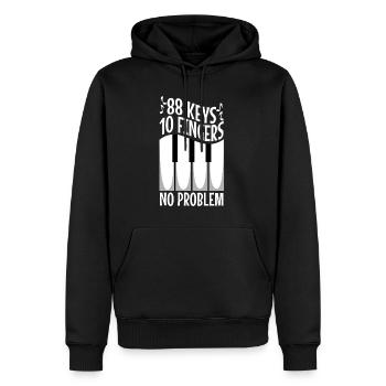 88 keys 10 fingers no problem - Männer Premium Bio Hoodie - Schwarz - Vorne - Nico (187cm)