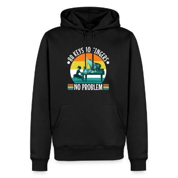 88 keys 10 fingers no problem - Männer Premium Bio Hoodie - Schwarz - Vorne - Nico (187cm)