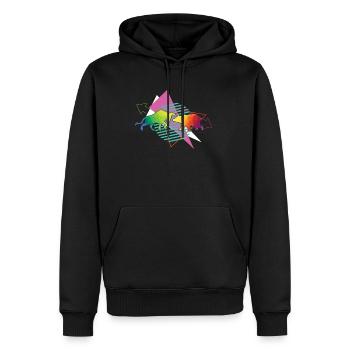 Vaporwave Aktienmarkt Bullen und Bärenmarkt Aktien - Männer Premium Bio Hoodie - Schwarz - Vorne - Nico (187cm)