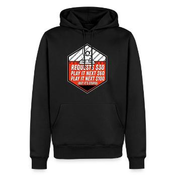 DJ Request - Männer Premium Bio Hoodie - Schwarz - Vorne - Nico (187cm)