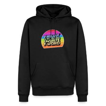 Vendredi est mon deuxième mot préféré - Sweat à capuche Premium bio Homme - noir - Devant - Nico (187cm)